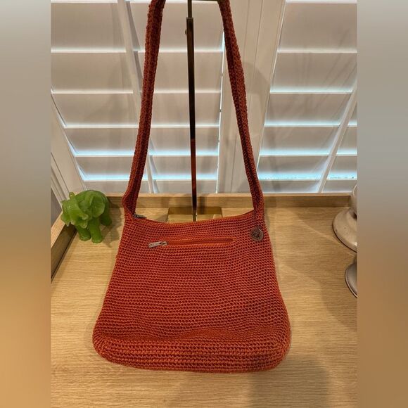The Sak Crochet Shoulder Bag Rust Orange Crossbody Purse - Picture 2 of 7